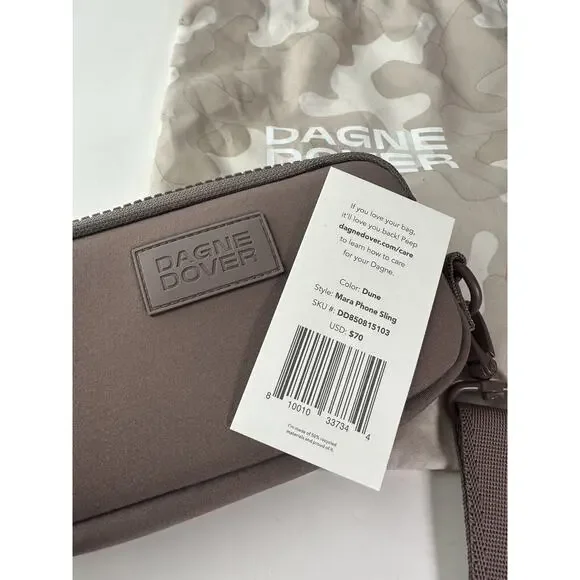 Dagne Dover Mara Neoprene Phone Sling Bag Dune Mauve Dust Bag Crossbody Shoulder - Picture 5 of 9